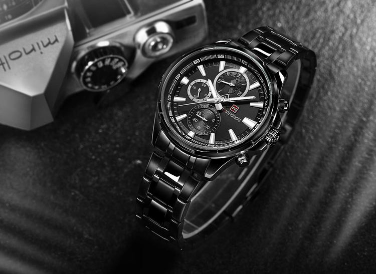 Herrklocka NaviForce More Business. Black / Black / Black. Quartz Japan