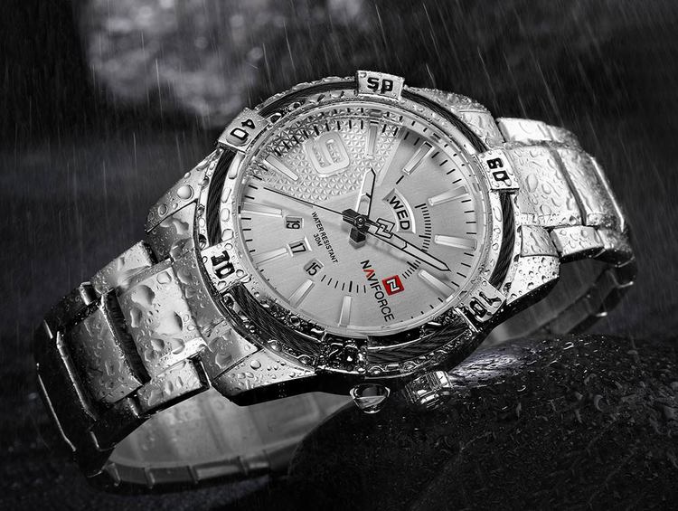 Herrklocka NaviForce Fine Business. Steel / Silver / Steel. Quartz Japan