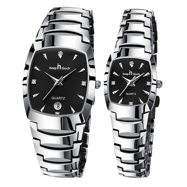 Keep in Touch Twin Dam. Steel / Black. Steel. Japan Quartz