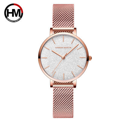 Hannah Martin Pärlemo. White. Mesh Gold. Japan Quartz