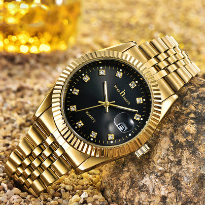 Herrklocka Exklusive Sir. Gold / Black / Gold. Quartz Japan