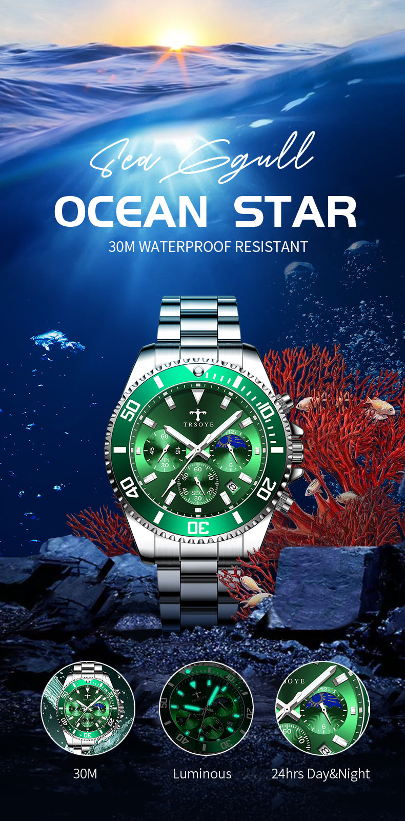 Trsoye Mariner Pearlwhite-Steel-Gold