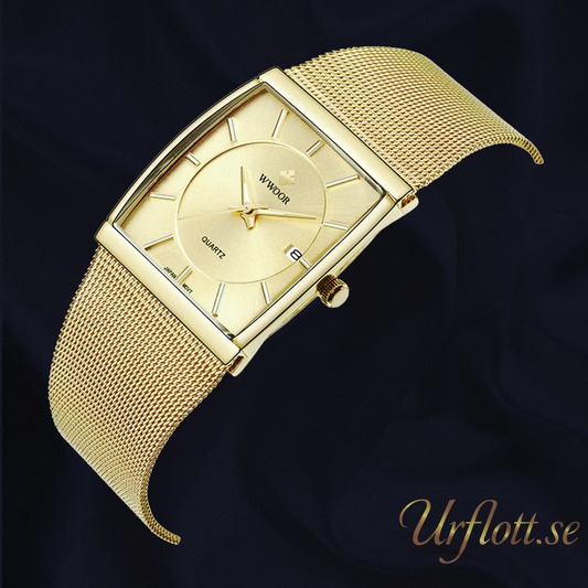 Herrklocka Wwoor Cannes. Gold / Gold. Mesh Gold. Quartz Japan