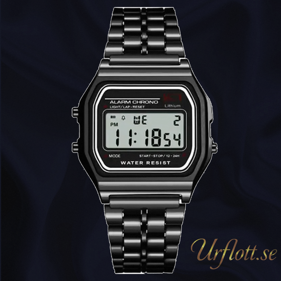 Digitalklocka Retro Dark Steel  Unisex