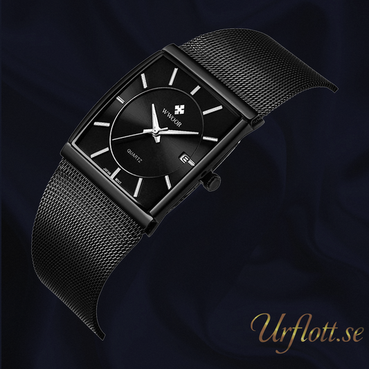 Herrklocka Wwoor Cannes.  Black / Black. Mesh Black. Quartz Japan