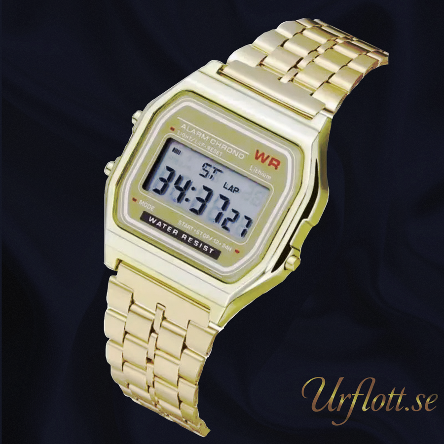 Digitalklocka Retro Gold  Unisex