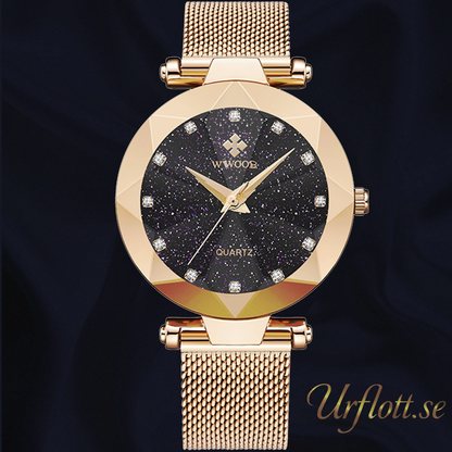 Wwoor Diamond Starry Sky. Black / Rose. Mesh Rose. Japan Quartz