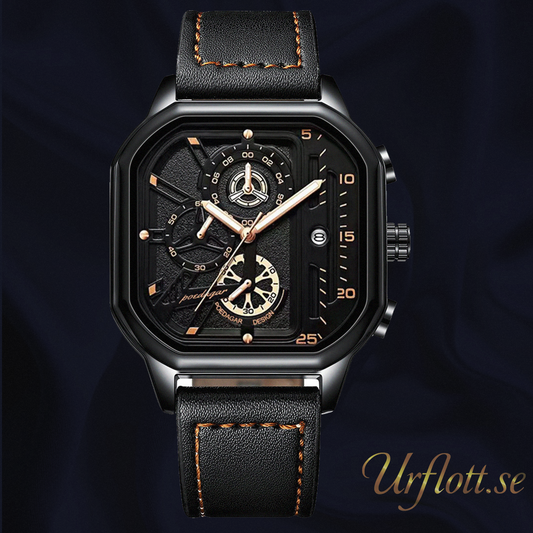 Bologna Black - Black - Gold - Leather