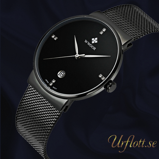 Herrklocka WWoor Classic. Black / Black. Mesh Black. Quartz Japan