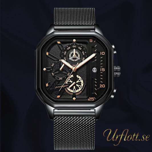 Bologna Black - Black - Gold - Mesh