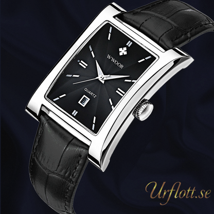 Herrklocka Wwoor Fantastic.  Steel / Black. Leather Black. Quartz Japan