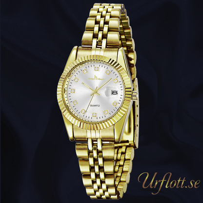 Damklocka Exklusive Queen, Gold / White / Gold Quartz Japan
