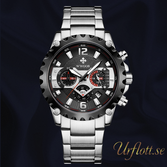 Herrklocka Wwoor Hunter, Steel / Black / Steel, Quartz Japan