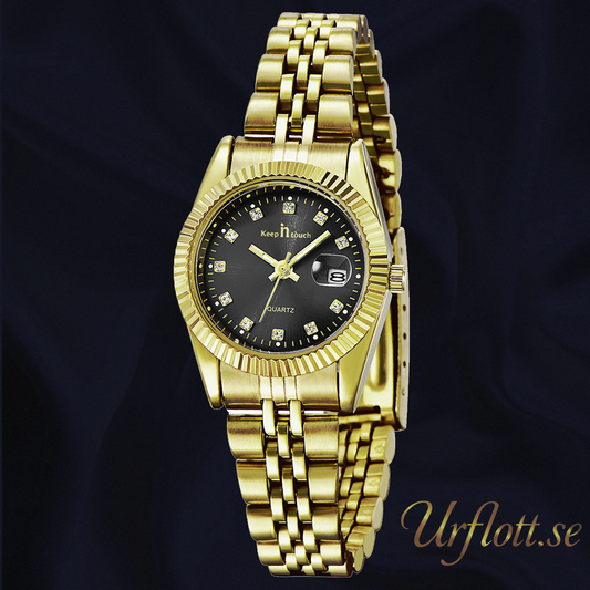 Damklocka Exklusive Queen, Gold / Black / Gold Quartz Japan