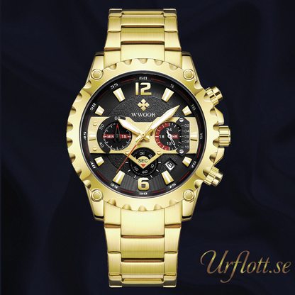 Herrklocka Wwoor Hunter, Gold / Black / Gold, Quartz Japan