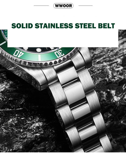 Herrklocka Wwoor Mariner, Steel / Green / Steel, Quartz Japan