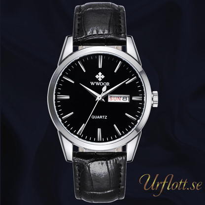 Herrklocka Wwoor Trend Steel / Black / Black Leather, Quartz Japan