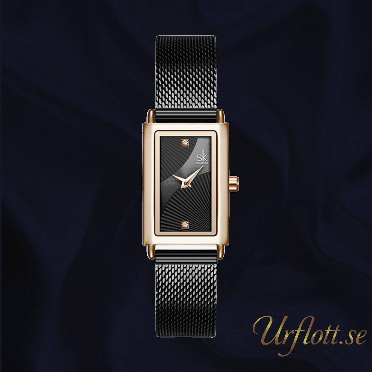 Damklocka SK Florence Rose / Black Mesh Black Quartz Japan