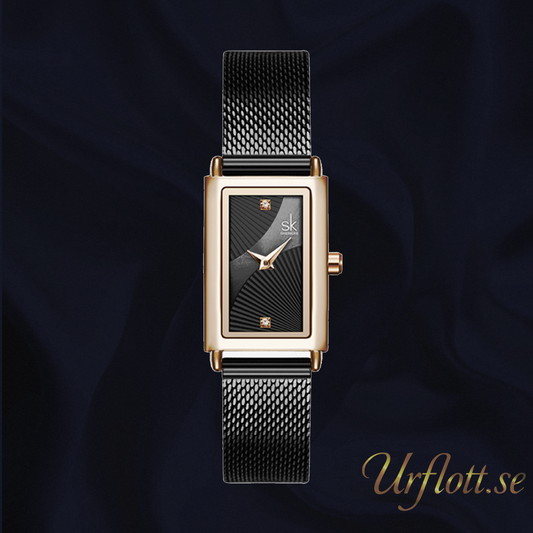 Damklocka SK Florence Rose / Black Mesh Black Quartz Japan