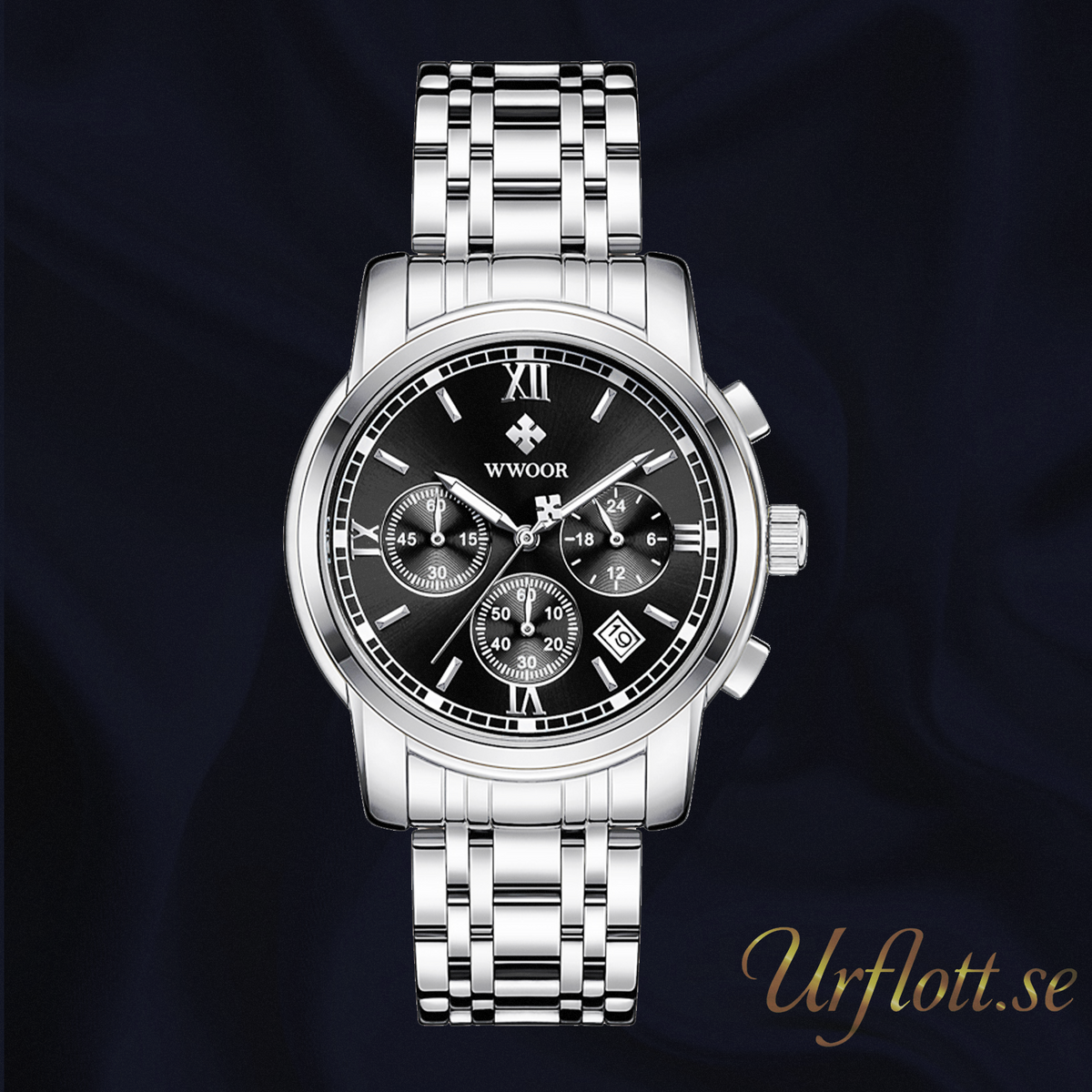Herrklocka Wwoor Surprendre, Steel / Black / Steel, Quartz Japan