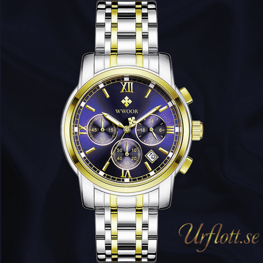 Herrklocka Wwoor Surprendre, Steel / Gold / Blue / Steel, Quartz Japan
