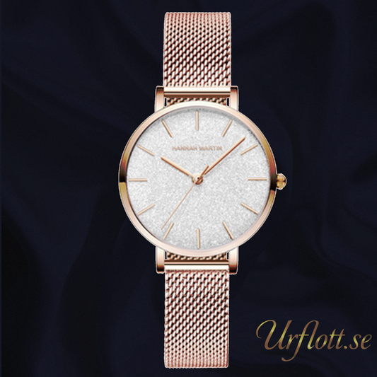 Hannah Martin Pärlemo. White. Mesh Gold. Japan Quartz