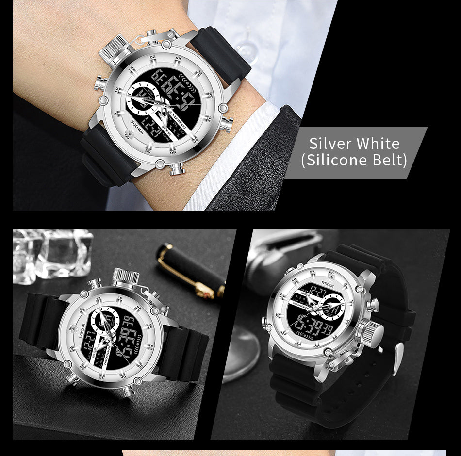 Wwoor Active Sport Steel-Black Silicone