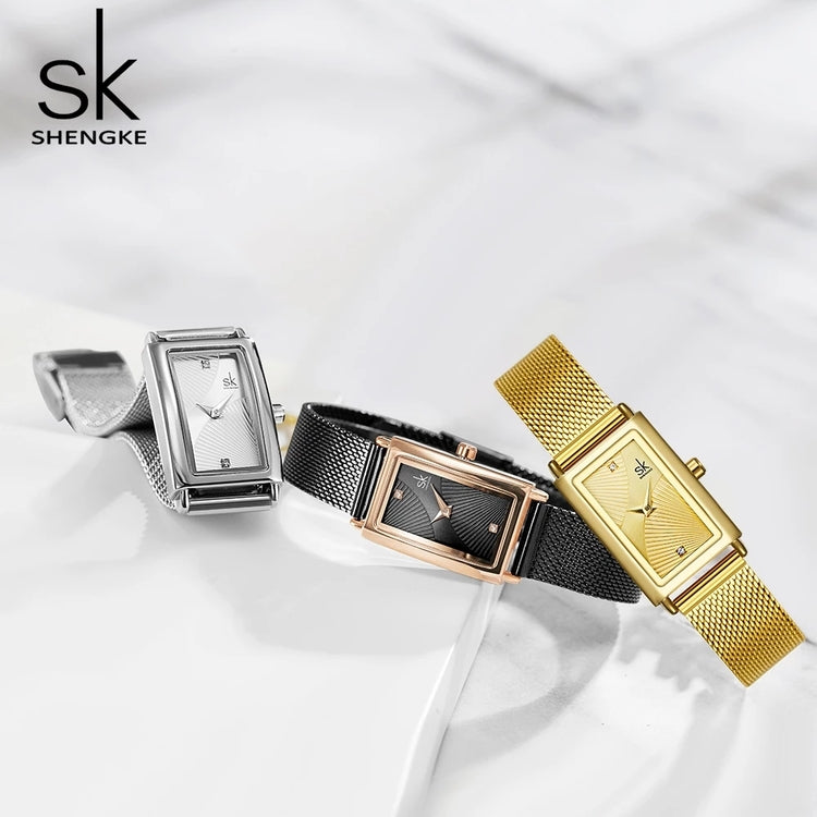 Damklocka SK Florence Gold / Gold Mesh Gold. Quartz Japan
