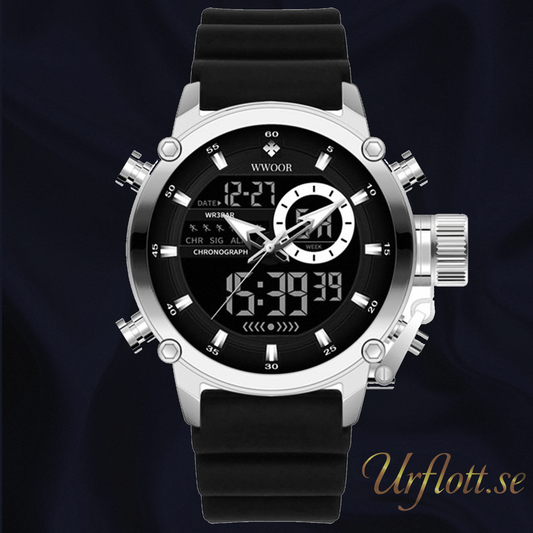 Wwoor Active Sport Steel-Black Silicone
