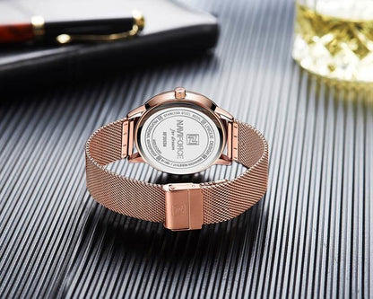 Herrklocka NaviForce Elegance. Rose / White. Mesh Rose. Quartz Japan