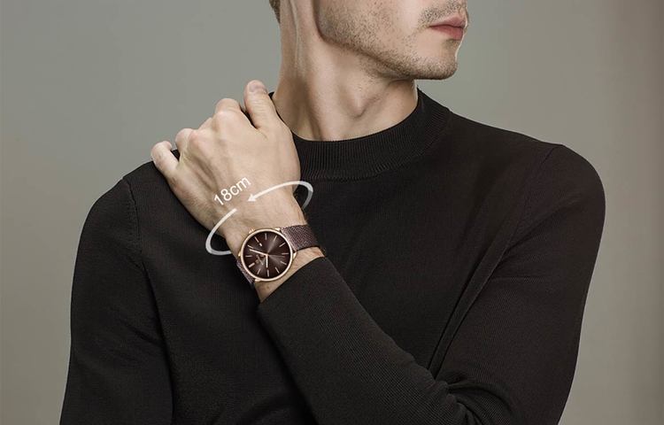 Herrklocka NaviForce Exelent. Rose / Brown / Mesh Brown. Qurtz Japan