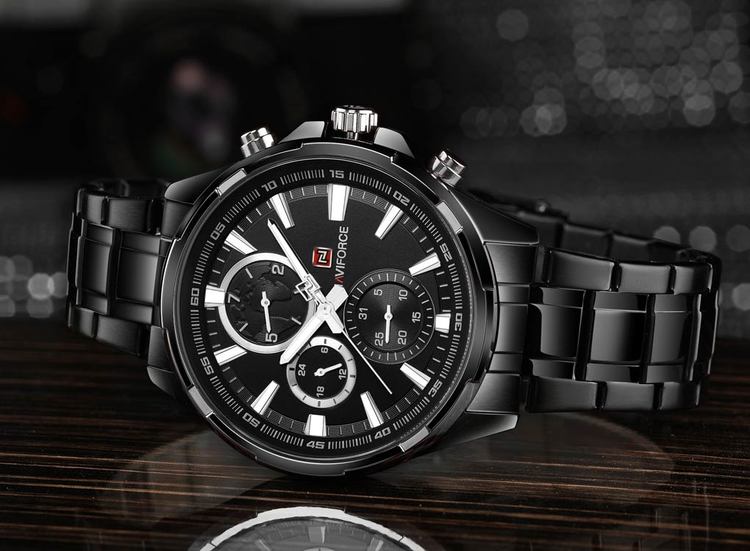 Herrklocka NaviForce More Business. Black / Black / Black. Quartz Japan