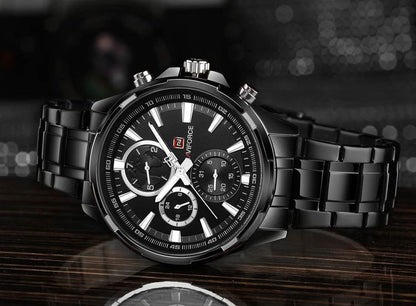 Herrklocka NaviForce More Business. Black / Black / Black. Quartz Japan