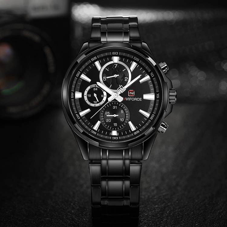 Herrklocka NaviForce More Business. Black / Black / Black. Quartz Japan