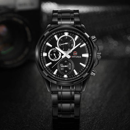 Herrklocka NaviForce More Business. Black / Black / Black. Quartz Japan