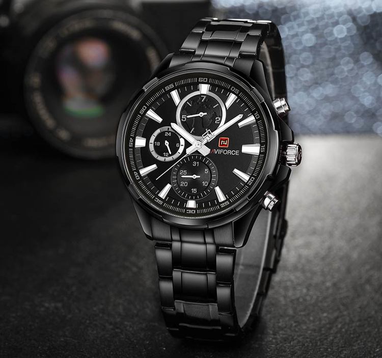 Herrklocka NaviForce More Business. Black / Black / Black. Quartz Japan