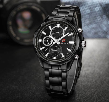 Herrklocka NaviForce More Business. Black / Black / Black. Quartz Japan