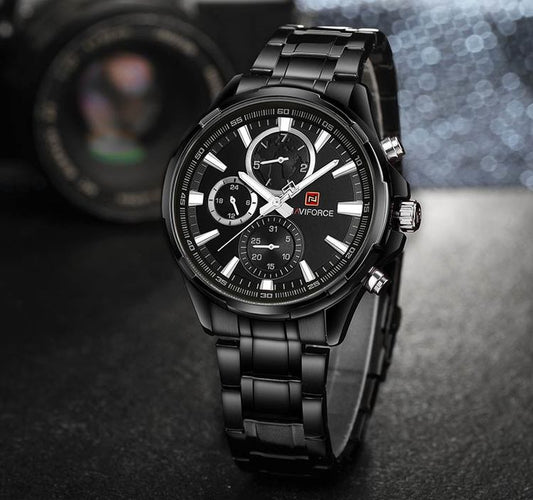 Herrklocka NaviForce More Business. Black / Black / Black. Quartz Japan