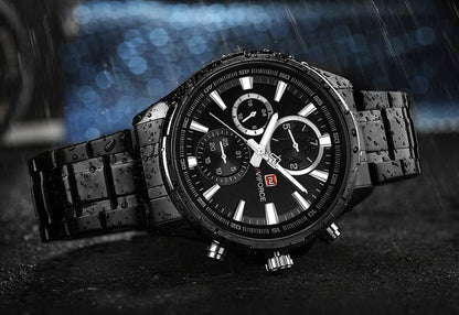 Herrklocka NaviForce More Business. Black / Black / Black. Quartz Japan