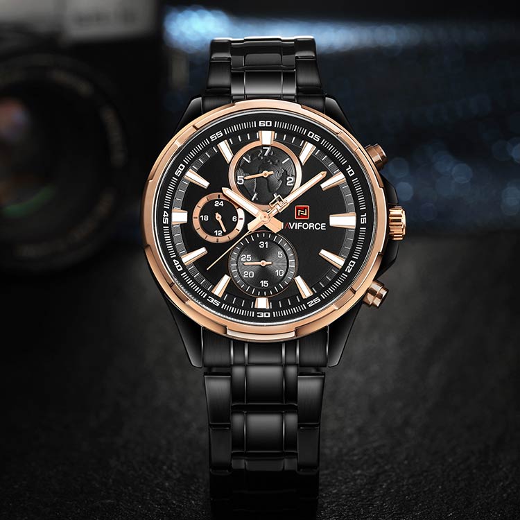 Herrklocka NaviForce More Business. Rose /Black/ Black. Quartz Japan