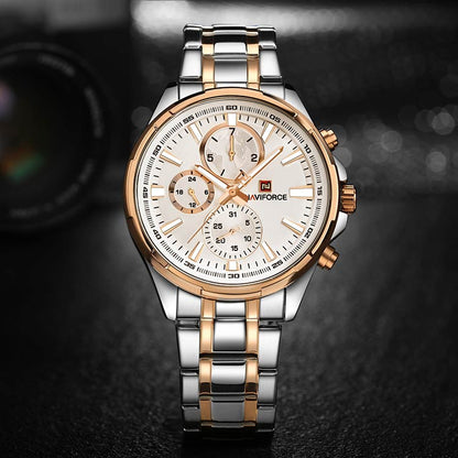 Herrklocka NaviForce More Business. Rose / Silver/ Rose/steel. Quartz Japan