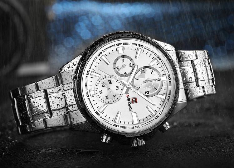 Herrklocka NaviForce More Business. Black / Silver/ Steel. Quartz Japan