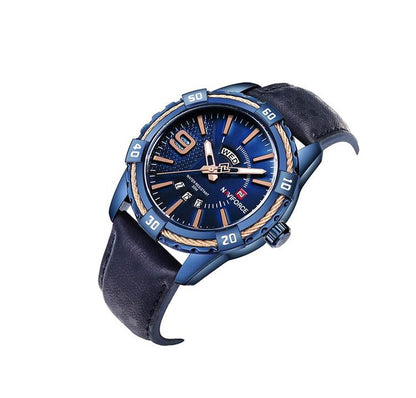 Herrklocka NaviForce Smart Business. Blue/ Blue. Leather Blue. Quartz Japan