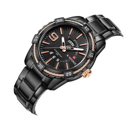 Herrklocka NaviForce Fine Business. Black / Black / Black. Quartz Japan