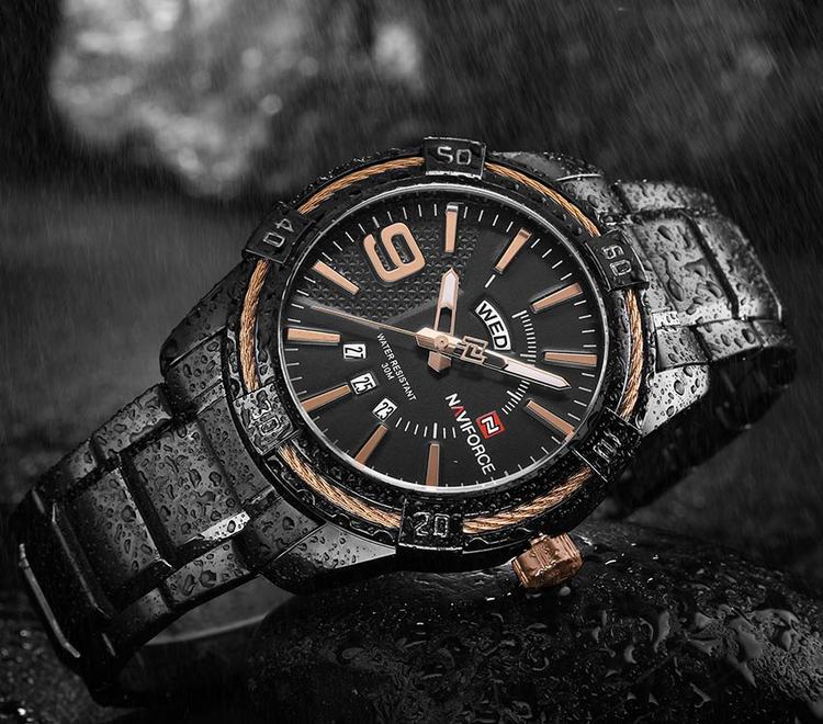 Herrklocka NaviForce Fine Business. Black / Black / Black. Quartz Japan