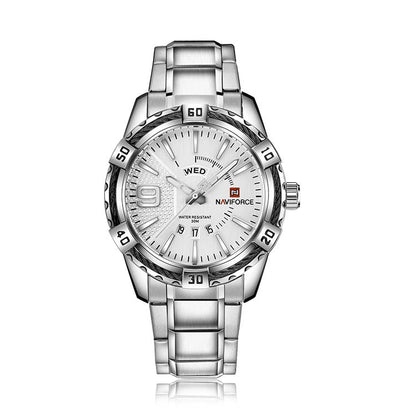 Herrklocka NaviForce Fine Business. Steel / Silver / Steel. Quartz Japan