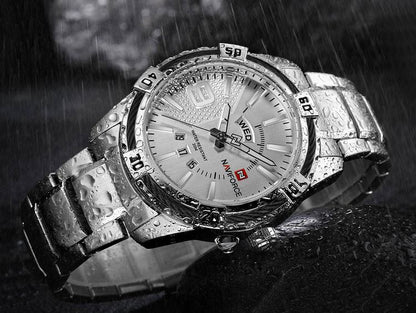 Herrklocka NaviForce Fine Business. Steel / Silver / Steel. Quartz Japan