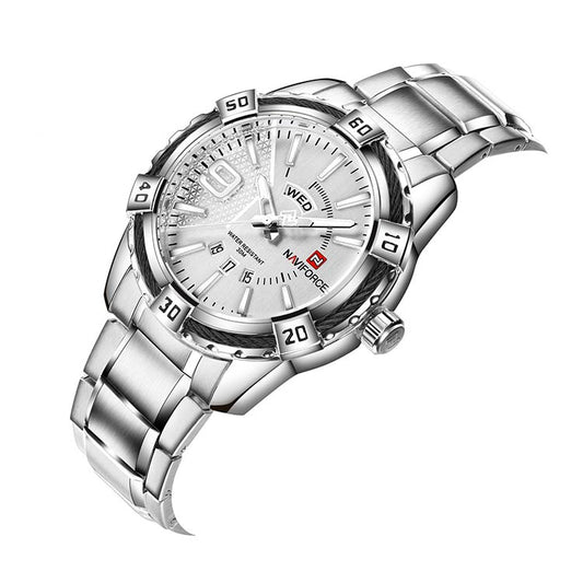 Herrklocka NaviForce Fine Business. Steel / Silver / Steel. Quartz Japan