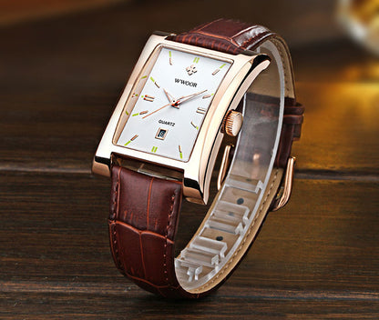 Herrklocka Wwoor Fantastic.  Rose / White. Leather Brown. Quartz Japan