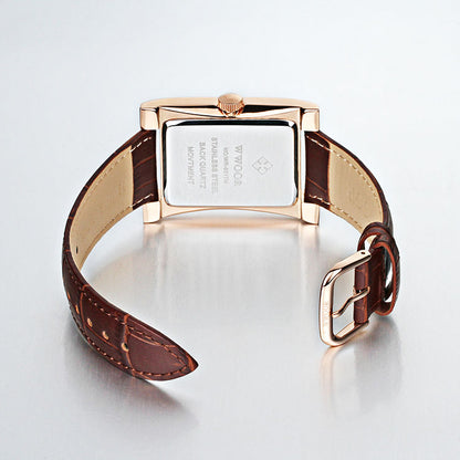 Herrklocka Wwoor Fantastic.  Rose / White. Leather Brown. Quartz Japan